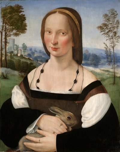 Portret van een Dame met een Konijn door Ridolfo Ghirlandaio