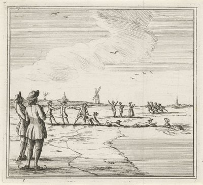 Winterlandschap met schaatsers door Rienk Jelgerhuis