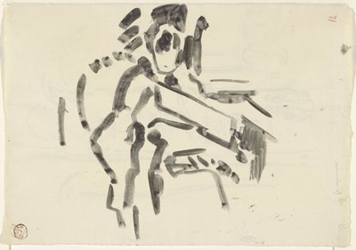 Schets van een zittende figuur door Rik Wouters