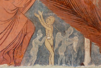 Laatste Oordeel, detail, "De ketters", 13e eeuw (vers) door Rinaldo da Taranto
