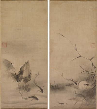 Vis en Rots; Vis en Zeewier door Rinkyo