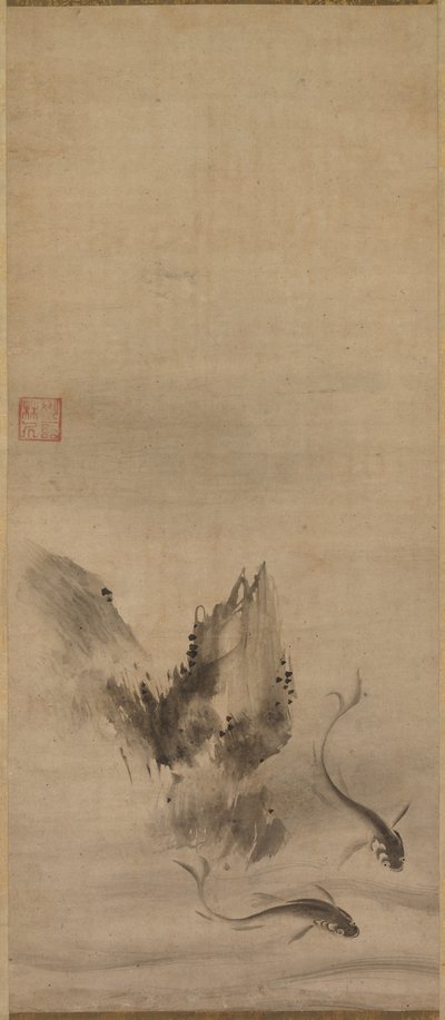 Vis en Rots, Vis en Zeewier, 16e eeuw door Rinkyo