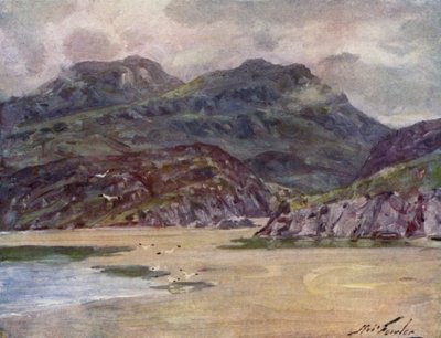 Een Eenzaam Strand nabij Penrhyn Deudraeth door Robert (after) Fowler