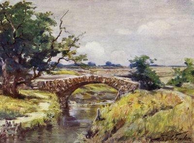 Oude Romeinse Brug, nabij Swansea door Robert (after) Fowler