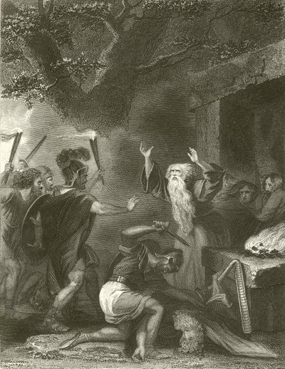 Het bloedbad van de Druïden (gravure) door Robert (after) Smirke