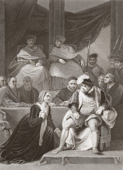 Proces van het huwelijk van Hendrik VIII (gravure) door Robert (after) Smirke