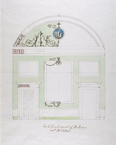 Ontwerp voor de eindmuur van de eetkamer, Headfort House door Robert Adam