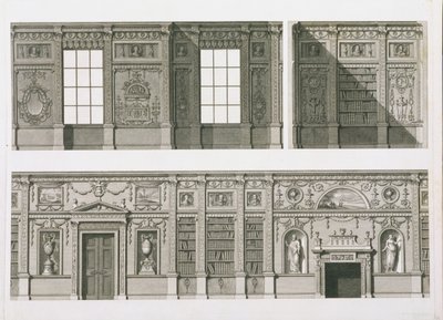 Opstand van de Bibliotheek in Syon House, c.1760-69 door Robert Adam