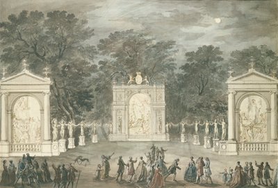 De Verlichting bij Buckingham House voor de Verjaardag van Koning George III, 4 juni 1783 door Robert Adam