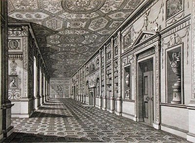De bibliotheek in Syon House, gebouwd 1760-69 door Robert Adam