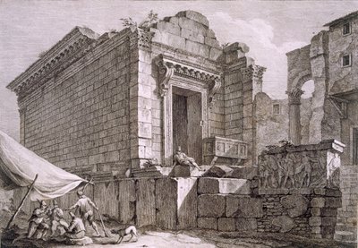 Uitzicht op de Tempel van Aesculapius, pub. 1764 door Robert Adam