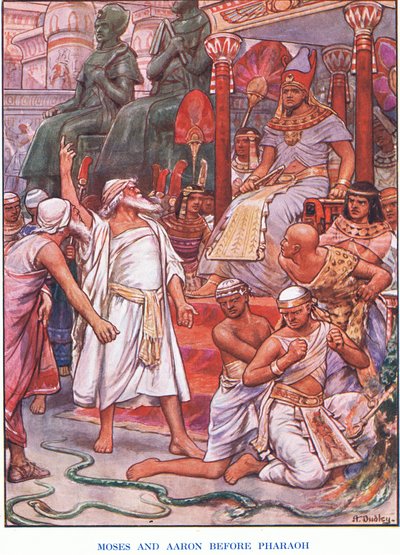 Mozes en Aaron voor de farao door Robert Ambrose Dudley