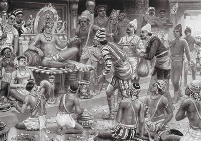 Pulikesin II, de Chalukhya, ontvangt gezanten uit Perzië door Robert Ambrose Dudley