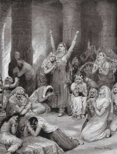 De Rajput-ceremonie van Jauhar (Holocaust) door Robert Ambrose Dudley