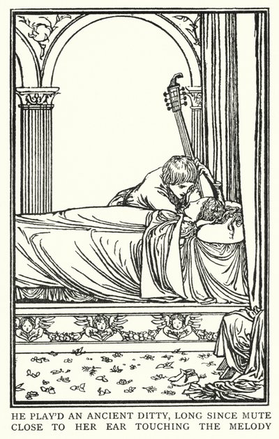 Illustratie voor Gedichten van John Keats: De Avond van St. Agnes door Robert Anning Bell