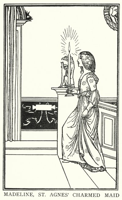 Illustratie voor Gedichten van John Keats: De vooravond van Sint Agnes (litho) door Robert Anning Bell