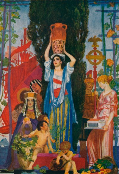 Schets van De Zeven Zeeën, c1922, 1923 door Robert Anning Bell