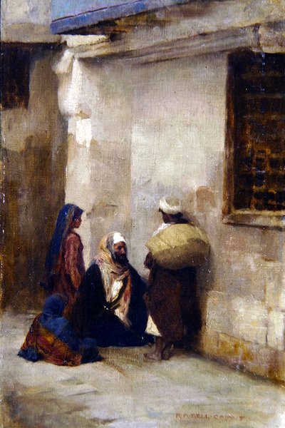 Straathoek in Caïro door Robert Anning Bell