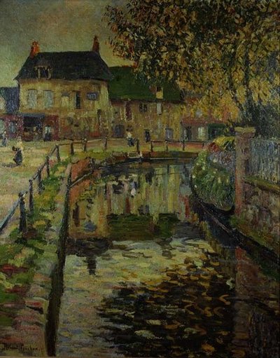 Kanaal door een dorp door Robert Antoine Pinchon