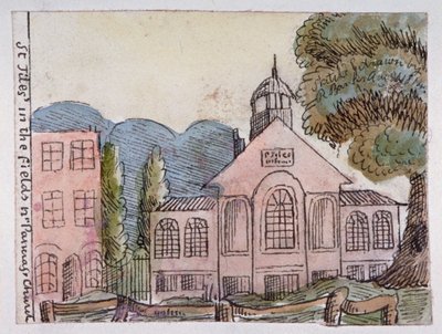Kerk van St Giles in the Fields, St Pancras, Londen door Robert Banks