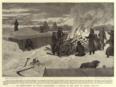 Een Les in Wintercampagne, Een Bivak in de Sneeuw van Duitse Infanterie door Robert Barnes