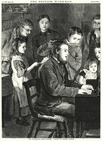 Het Concert van de Arbeider (gravure) door Robert Barnes