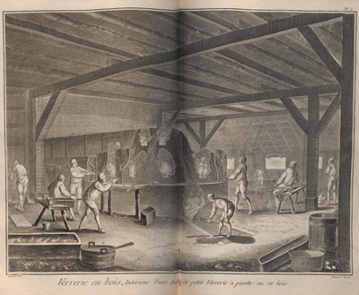Glas maken. Uit Encyclopédie door Denis Diderot en Jean Le Rond d