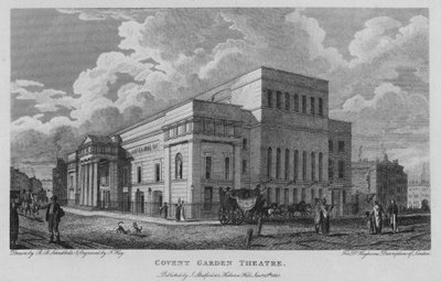 Covent Garden Theater (gravure) door Robert Blemell (after) Schnebbelie