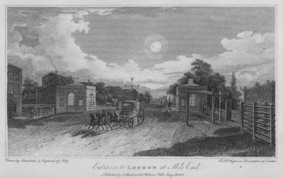 Ingang van Londen bij Mile End door Robert Blemell (after) Schnebbelie