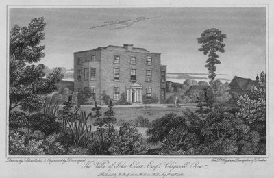 De villa van John Elsee, Chigwell Row door Robert Blemell (after) Schnebbelie