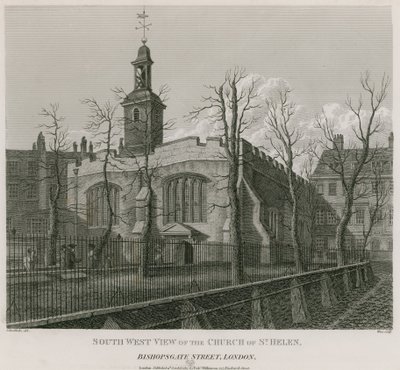 Kerk van St. Helen, Bishopsgate Street, Londen door Robert Blemell Schnebbelie
