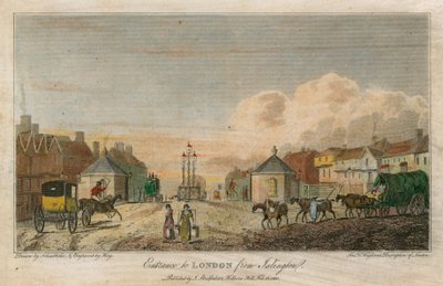 Ingang naar Londen vanuit Islington door Robert Blemell Schnebbelie