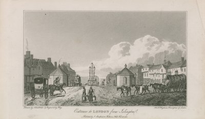 Ingang naar Londen vanuit Islington door Robert Blemell Schnebbelie