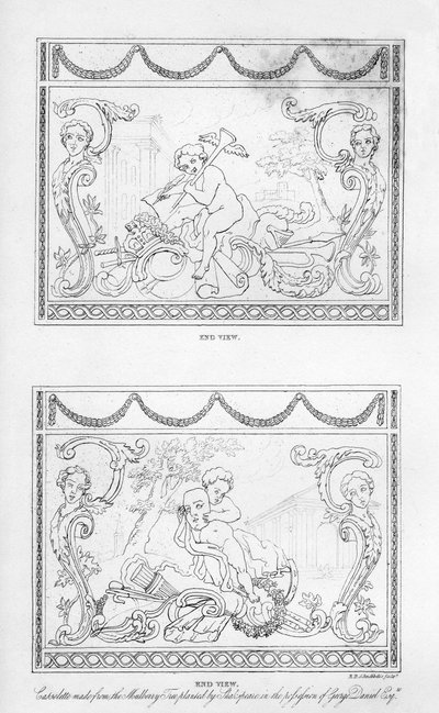 Gesneden cassolette gemaakt van het hout van Shakespeares moerbeiboom, 18e eeuw, 1840 door Robert Blemmell Schnebbelie