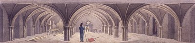 Guildhall Crypt, Londen, 1821 door Robert Blemmell Schnebbelie