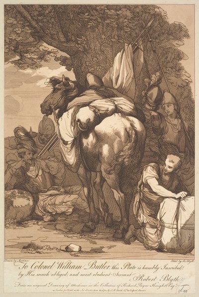 Pakpaard met soldaten, 23 juni 1784 door Robert Blyth