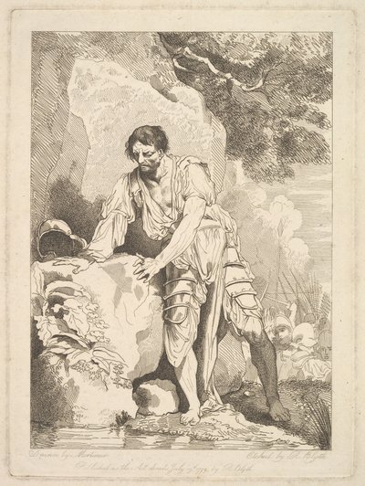 Terugtrekken van gewonden uit de strijd, 19 juli 1779 door Robert Blyth