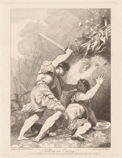 Het Doden van een Vijand door Robert Blyth, after John Hamilton Mortimer