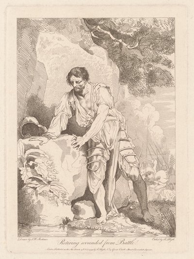Terugtrekken van Gewonden uit de Slag door Robert Blyth, after John Hamilton Mortimer