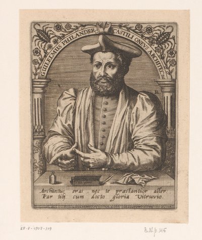 Portret van Guillaume Philandrier door Robert Boissard