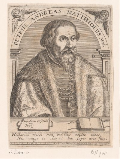 Portret van Pietro Andrea Mattioli door Robert Boissard