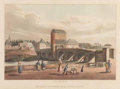 Toegang tot Hanau over de Kinzig-brug, 1814 door Robert Bowyer