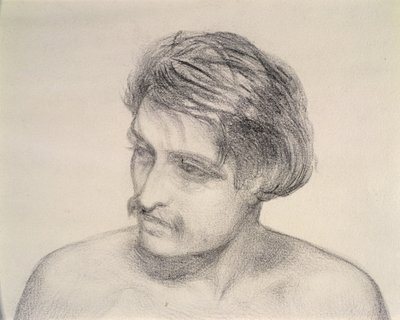 Studie van een mannenhoofd door Robert Braithwaite Martineau