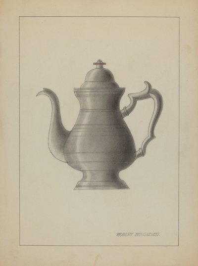 Pewter Koffiepot door Robert Brigadier
