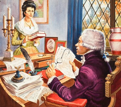 Robespierre en Eleanore Duplay (gouache op papier) door Robert Brook