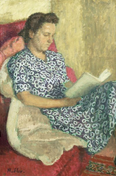 Portret van een Lezende Vrouw door Robert Buhler