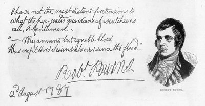 Handschrift en handtekening van Robert Burns, 1787 door Robert Burns