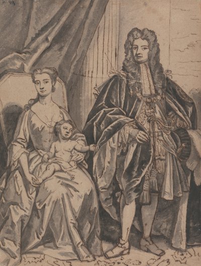 Portret van een Familie, genaamd John Sheffield, Hertog van Buckingham, en Familie door Robert Byng