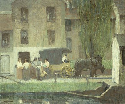 De Kar van de Marskramer op het Kanaal, New Hope door Robert C. Spencer