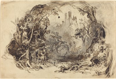 Kasteel op een Heuvel (Decor voor "Doornroosje en het Beest"?) door Robert Caney